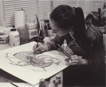 Photo of Cassandra Seeger painting